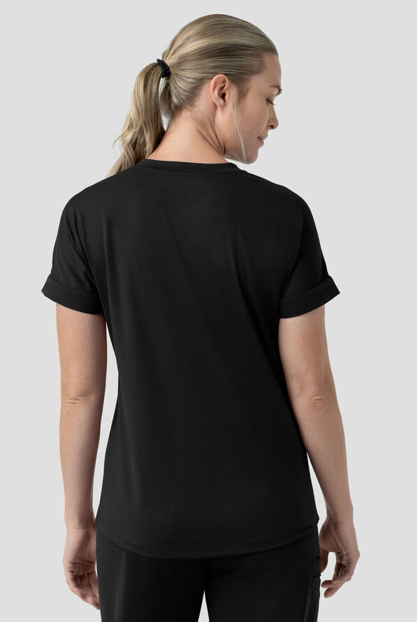 Carhartt Force&reg; Cross-Flex Knits Women's 5-Pocket STRETCH V-Neck Scrub Top - Black - 4
