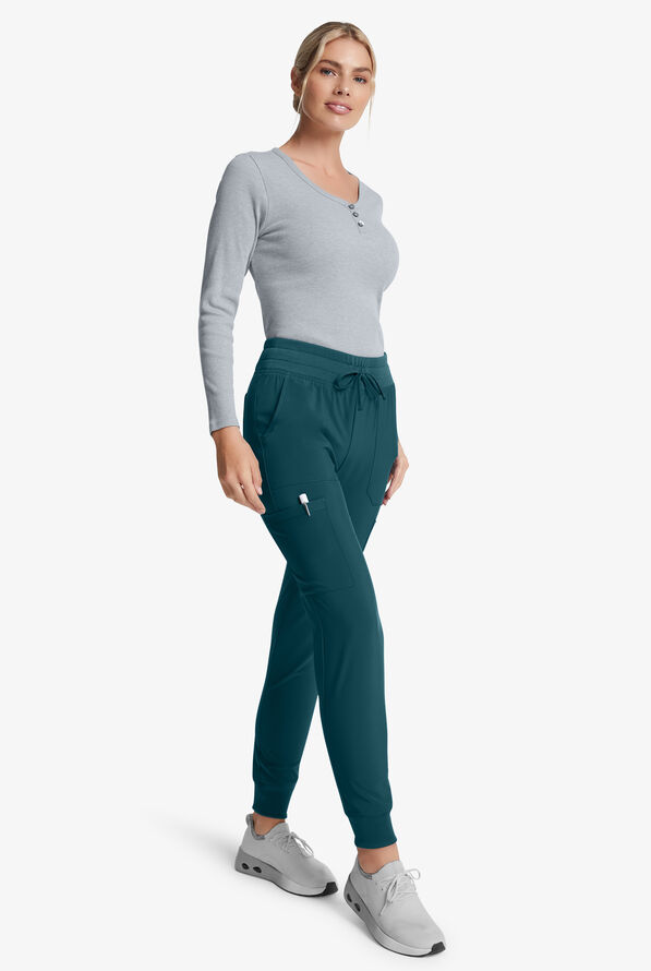 Dickies EDS Essentials Women's 6-Pocket STRETCH Cargo Jogger Scrub Pants - Petite - Caribbean Blue - 8