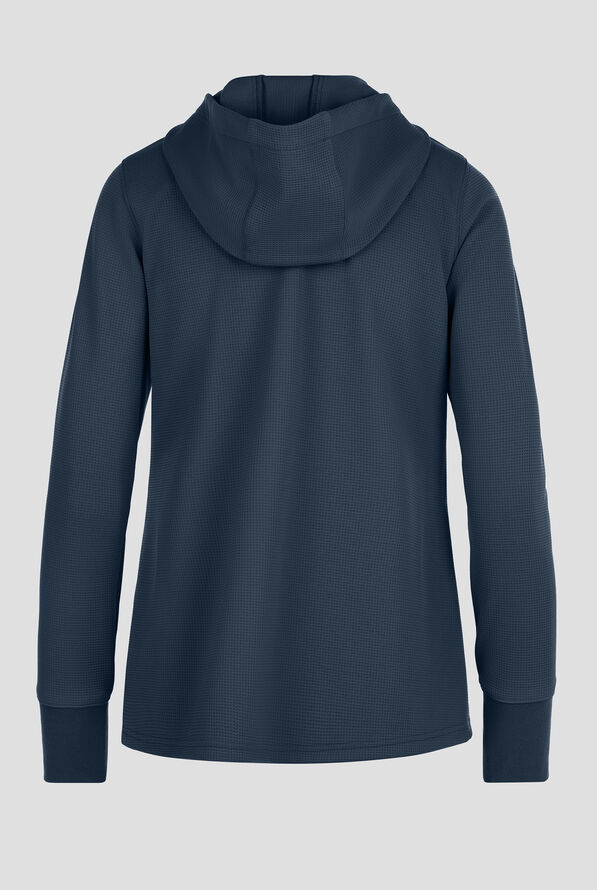 Carhartt Force Rugged Flex Women's 4-Pocket Zip Waffle Hoodie Scrub Jacket - Navy - 2