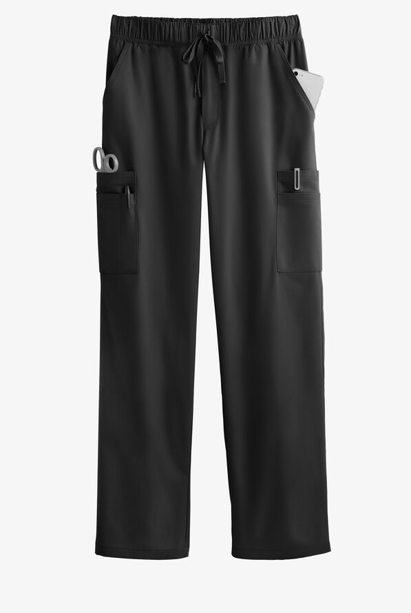 Butter-Soft Originals Men's 9-Pocket Straight Leg Cargo Scrub Pants - Black - 1