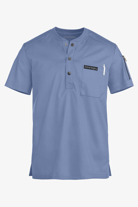 Camisa médica UA Advantage STRETCH Henley con 2 bolsillos para hombre