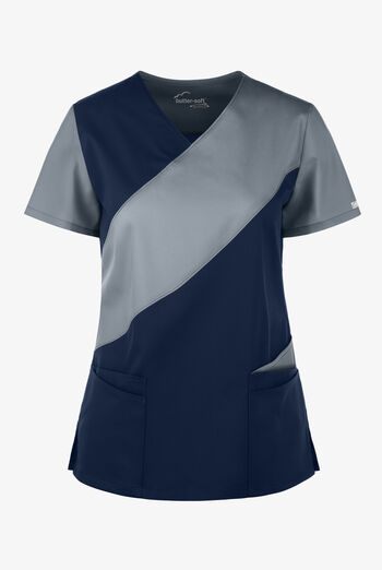 Butter-Soft STRETCH Women's 5-Pocket Asymmetric Scrub Top