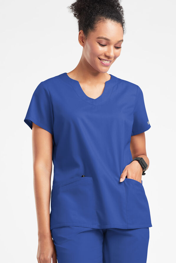 Butter-Soft Originals Women's 6-Pocket Scallop Neck Scrub Top - Galaxy - 2