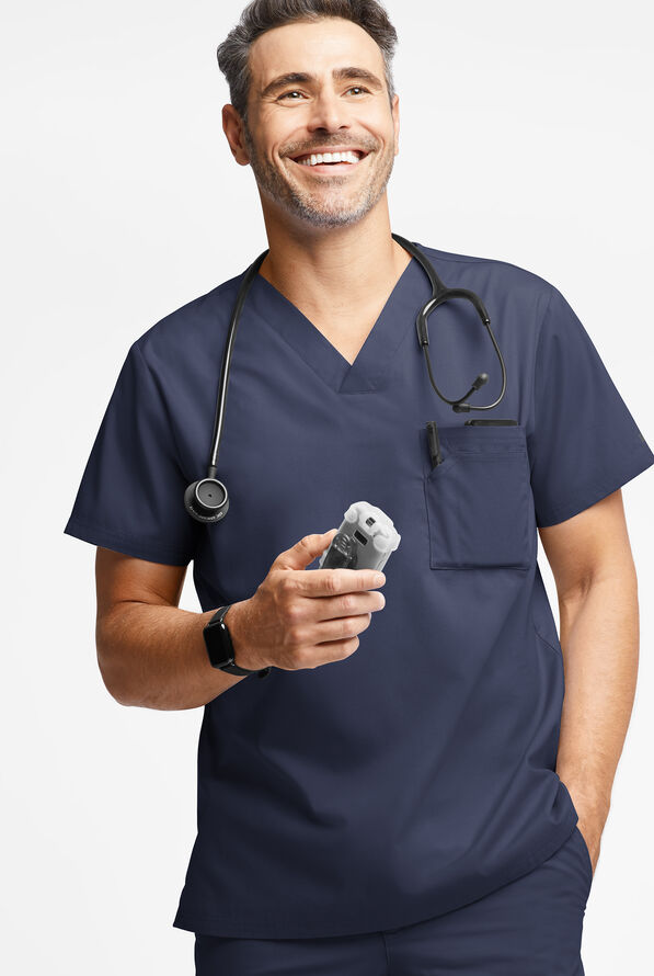 Butter-Soft Originals Men's 3-Pocket V-Neck Scrub Top - Navy - 2