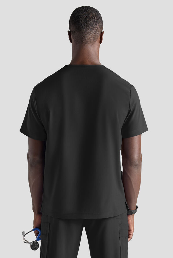Easy STRETCH Men's 5-Pocket V-Neck Scrub Top - Onyx Black - 2
