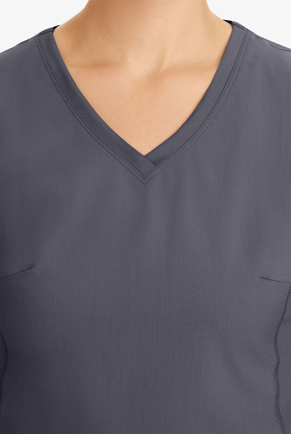 Healing Hands Purple Label Juliet Women's 2-Pocket STRETCH Princess Seam Scrub Top - Pewter - 5