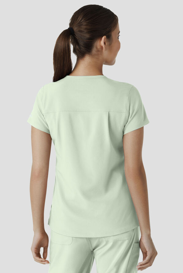 Carhartt Cross-Flex Force Women's 1-Pocket STRETCH Knit Panel Tuck In Scrub Top - Big Sky - 3