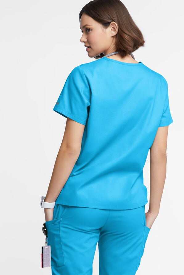 Butter-Soft Originals Women's 2-Pocket V-Neck Scrub Top - Turquoise - 3