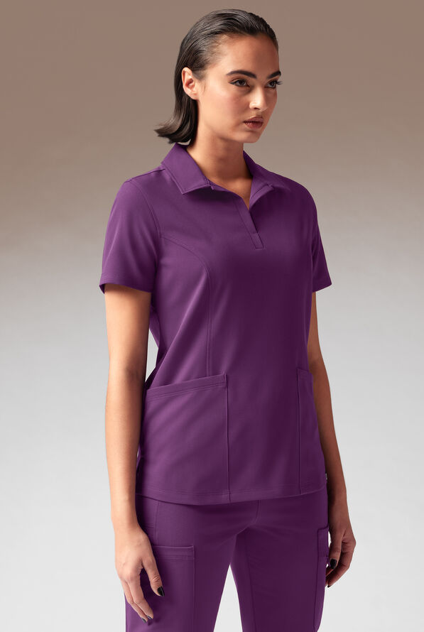 Camiseta médica estilo polo Hypothesis A-S All Situation con 3 bolsillos para mujer - Eggplant - 1