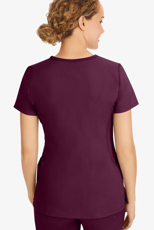 Healing Hands Purple Label Juliet Women's 2-Pocket STRETCH Princess Seam Scrub Top - Wine - 4