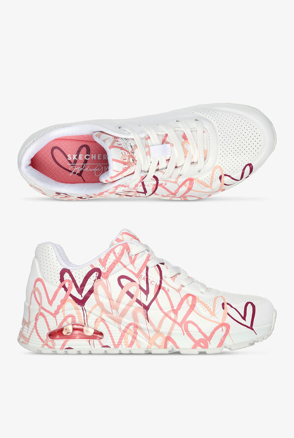 Skechers Street Women's UNO SPREAD THE LOVE White Athletic Lace Up Nursing Shoes - null - 1