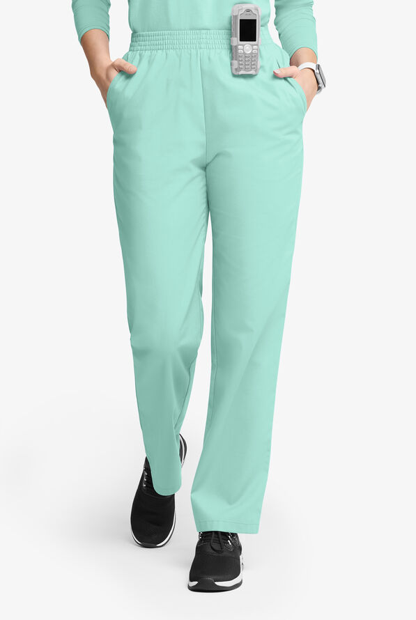Butter-Soft Originals Women's 2-Pocket High Waisted Straight Leg Scrub Pants - Water Mint - 1