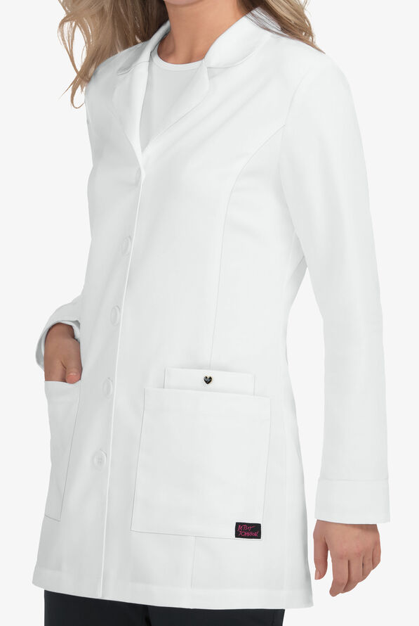 Betsey Johnson Women's 32" 3-Pocket Lab Coat - White - 2