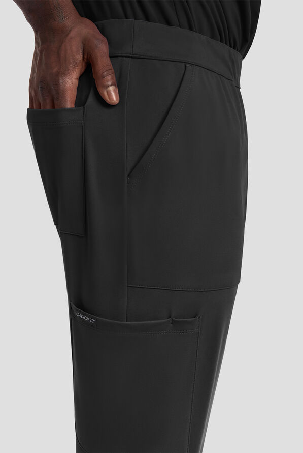 Pantal&oacute;n m&eacute;dico Cherokee Achieve STRETCH estilo jogger cargo con 5 bolsillos para hombre - Black - 3