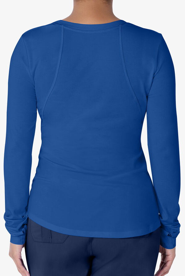 Healing Hands Mackenzie Women's STRETCH Long Sleeve Knit Underscrub - Royal - 3
