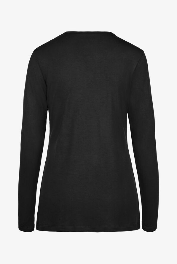 Cherokee Workwear Women's STRETCH Long Sleeve Knit Underscrub - Black - 2