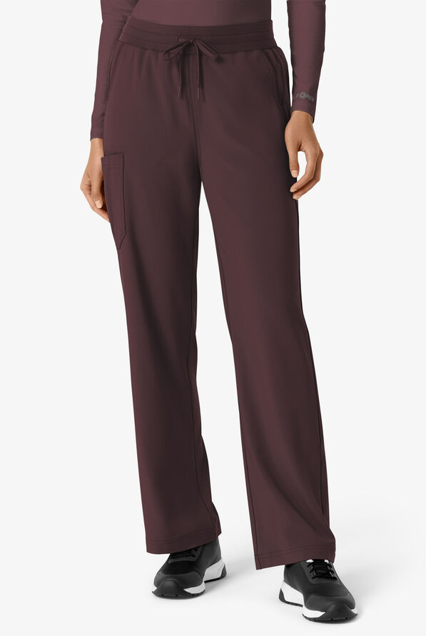 Carhartt Cross-Flex Force Boot Cut Women's 6-Pocket STRETCH Convertible Drawstring Cargo Scrub Pants - Dark Sepia - 1