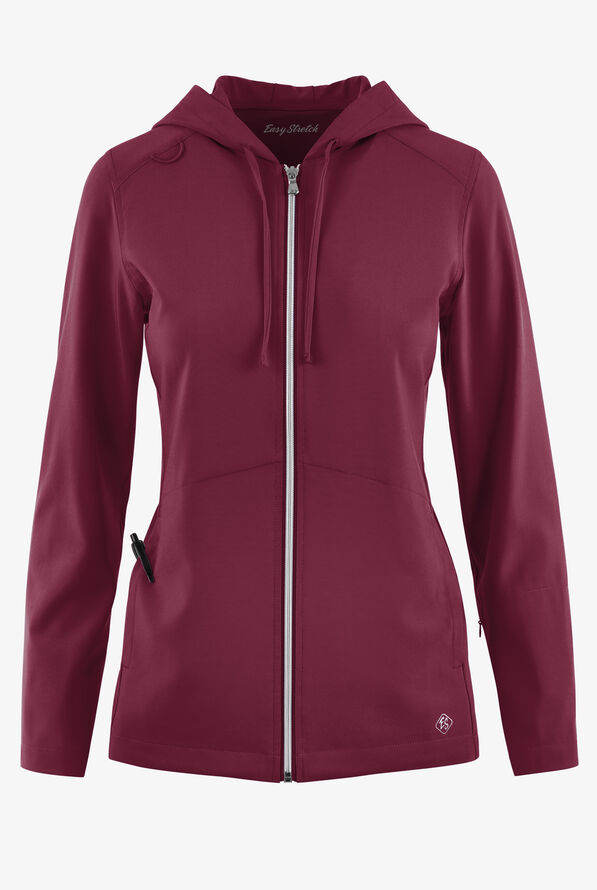 Sudadera médica Easy STRETCH Selena con cremallera y 5 bolsillos para mujer - Wine - 1