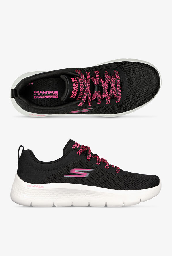 Skechers Performance Women's Go Walk Flex Alani Black Athletic Lace Up Nursing Shoes - Black - 1