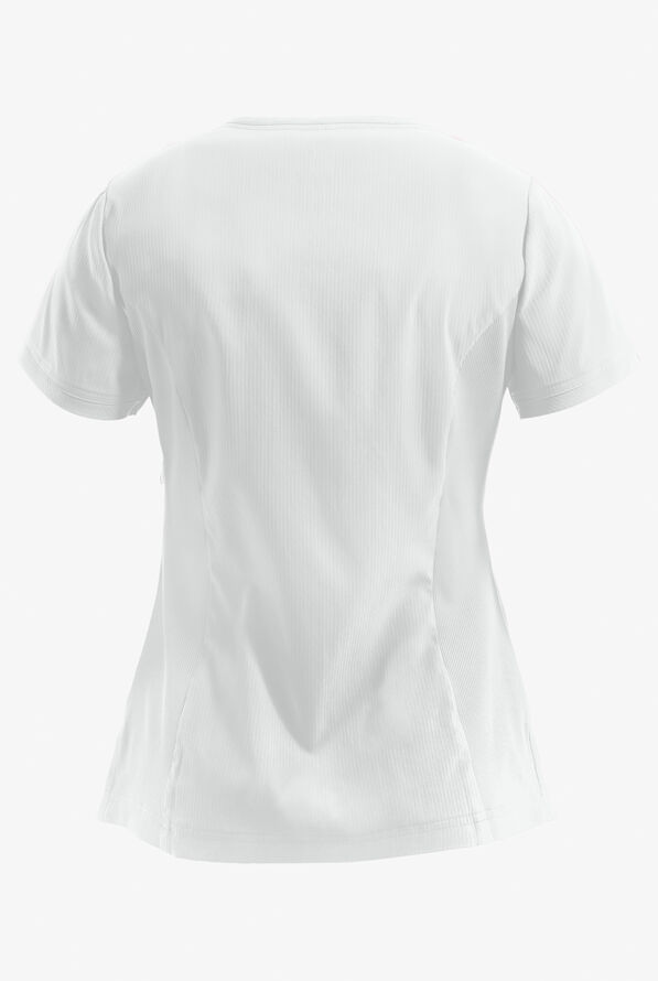 Blusa médica koi Lite™ Philosophy STRETCH estilo cruzado con 2 bolsillos y cremallera para mujer - White - 2