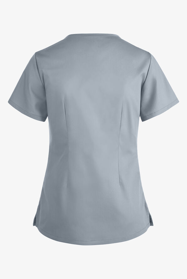 Blusa m&eacute;dica UA Butter-Soft STRETCH con ojales y 4 bolsillos para mujer - Silver - 4