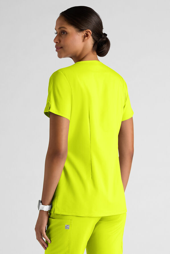 Butter-Soft STRETCH Women's 6-Pocket V-Neck Scrub Top - Lime Crush - 2