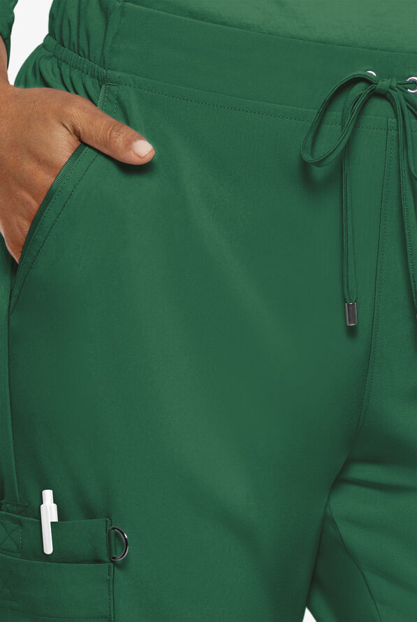 Easy STRETCH Elle Women's 3-Pocket Flat Front Scrub Pants - Hunter - 4