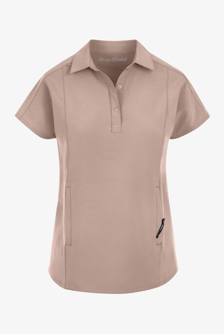 Easy STRETCH LEA Women's 3-Pocket Polo Collar Scrub Top