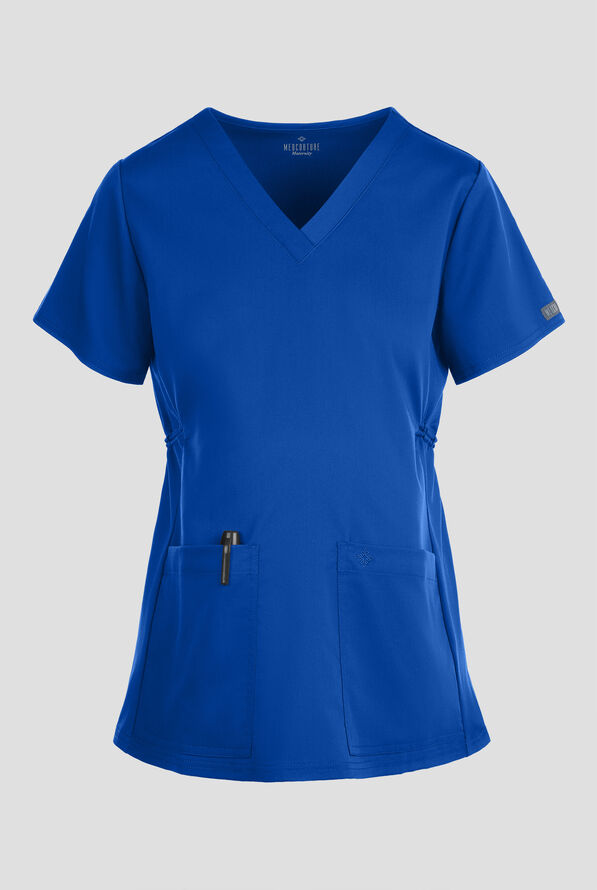 Med Couture Touch Maternity Women's 2-Pocket STRETCH V-Neck Scrub Top - Royal - 1