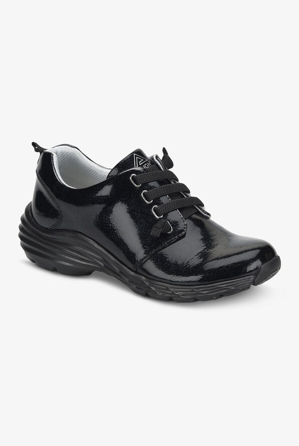 Align by Nurse Mates Women's Velocity Black Patent Leather Lace Up