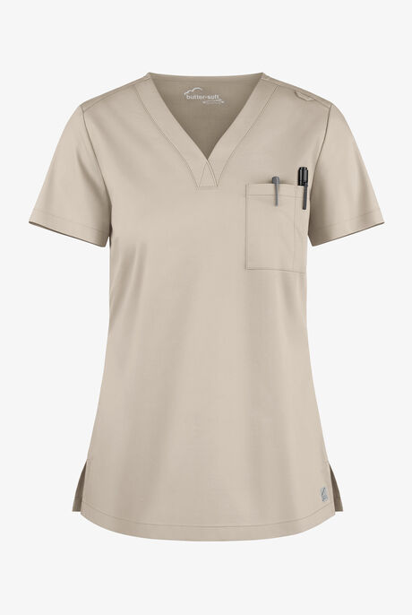 Butter-Soft STRETCH Women's 2-Pocket V-Neck Tuck-In Scrub Top