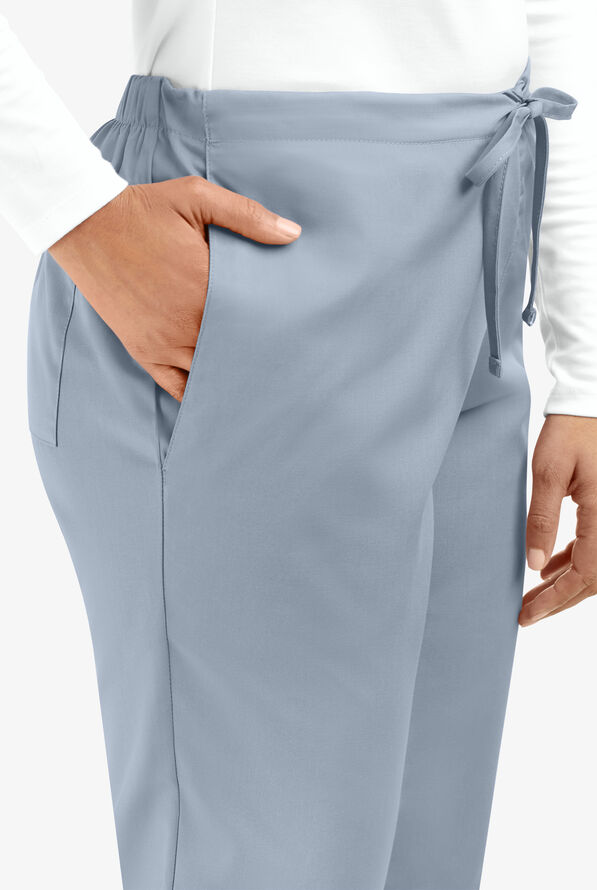 Cherokee Workwear Women's 3-Pocket Flare Leg Drawstring Scrub Pants - Grey - 3