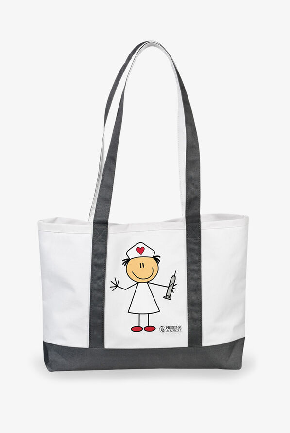 Prestige Nurses Stick Nurse Grey Water-Resistant Tote Bag - null - 1