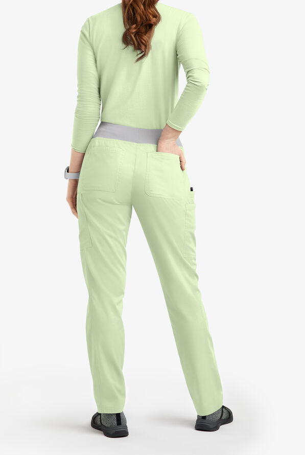 Pantal&oacute;n m&eacute;dico Butter-Soft Originals de tiro medio estilo yoga con piernas entalladas y 5 bolsillos para mujer - Spring Mint/Silver - 3