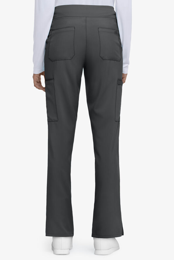 Dickies EDS Essentials Women's 7-Pocket STRETCH Elastic Waistband Cargo Scrub Pants - Petite - Pewter - 2