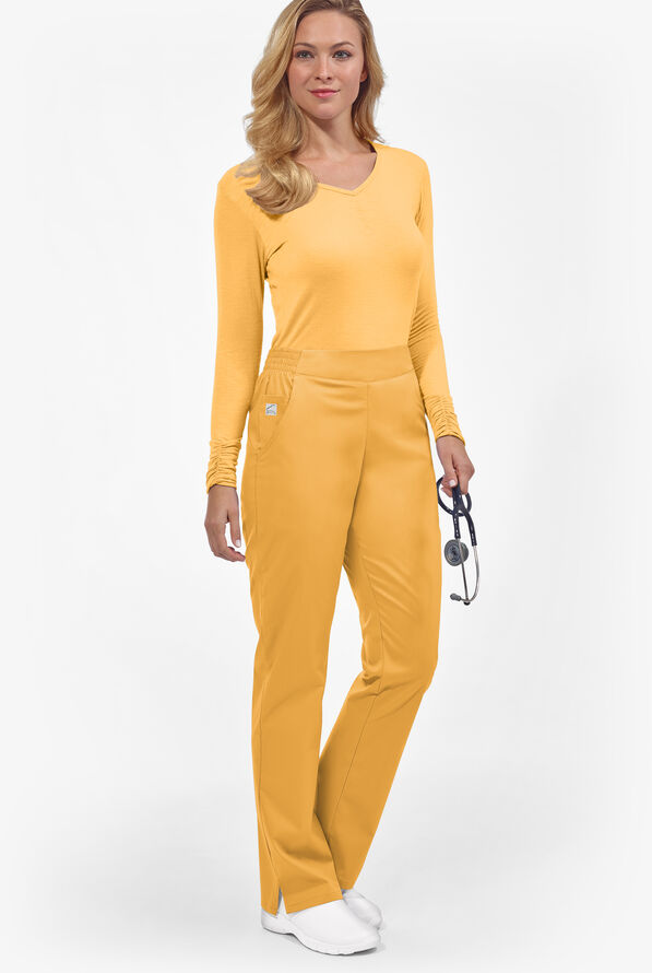 Pantal&oacute;n m&eacute;dico UA Butter-Soft STRETCH petite con el&aacute;stico en la cintura y 2 bolsillos para mujer - Apricot Sunset - 2