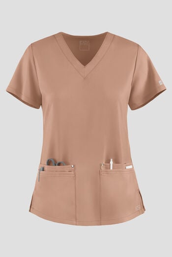 Blusa m&eacute;dica Easy STRETCH Lina con cuello en V ingleteado y 4 bolsillos para mujer