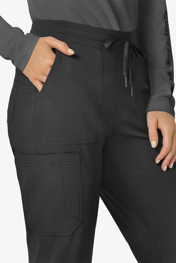 Carhartt Cross-Flex Force Women's 8-Pocket STRETCH Knit Cuff Cargo Jogger Scrub Pants - Petite - Black - 3