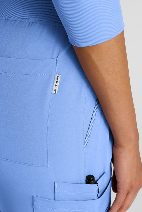 Pantalón médico WhisperLite de estilo moderno con piernas rectas para mujer - Ceil Blue - 4