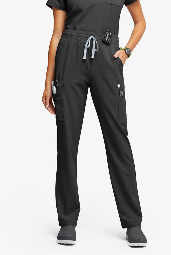 Pantalón médico ReSurge Topaz con cordón ajustable y 11 bolsillos para mujer - Black - 1