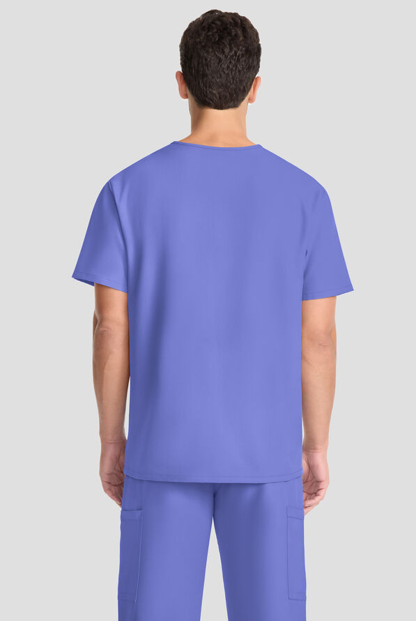 Camisa m&eacute;dica Cherokee Workwear Originals Ultra con cuello en V y 3 bolsillos para hombre - Ceil Blue - 3