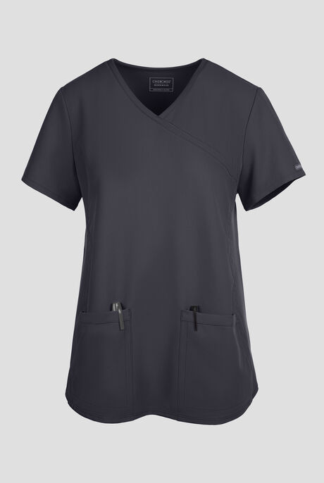 Blusa médica de maternidad Cherokee Workwear Originals Ultra STRETCH estilo cruzado con 2 bolsillos para mujer