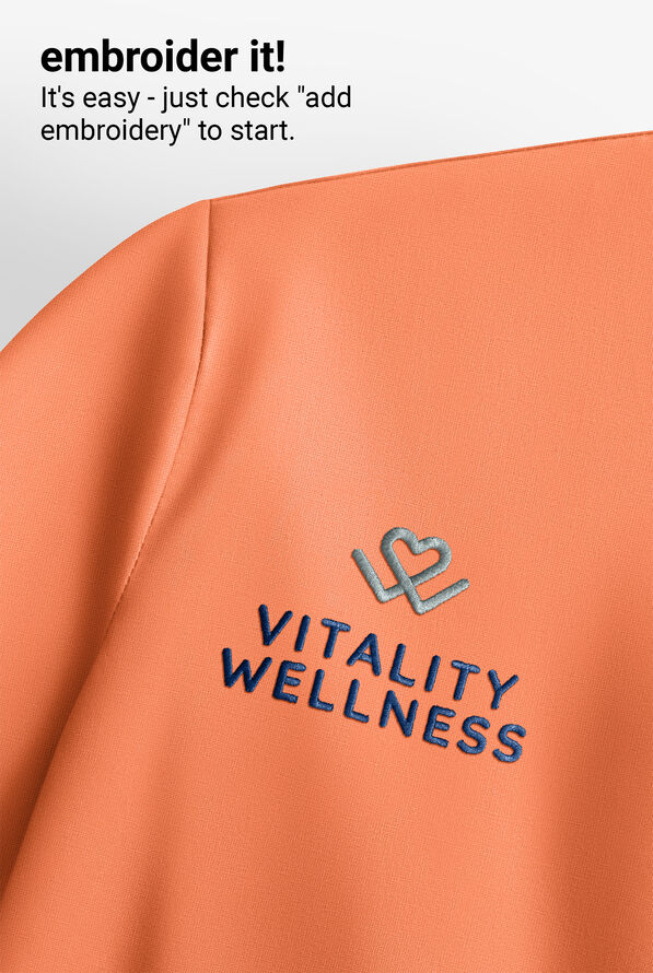 ReSurge Citrine Women's 1-Pocket Crew Neck Tuck In / Wear Out Scrub Top - Coral Haze - 8