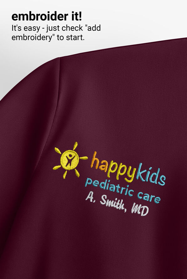 heartsoul Break On Through Women's 3-Pocket Pitter-Pat V-Neck Scrub Top - Wine - 3