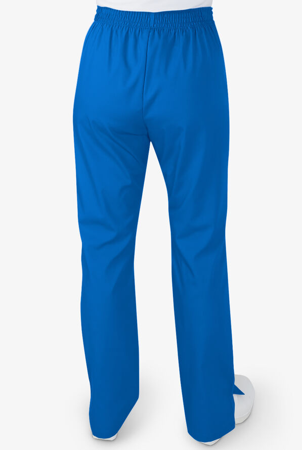 Butter-Soft STRETCH Women's 2-Pocket Flat Front with Back Elastic Scrub Pants - Tall - Royal - 3