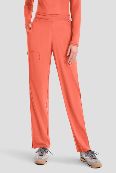 Med Couture Amp Women's 4-Pocket STRETCH Straight Leg Rib-Knit Cargo Scrub Pant