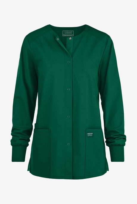 Cherokee Workwear Professionals Women's 3-Pocket STRETCH Snap Front Scrub Jacket