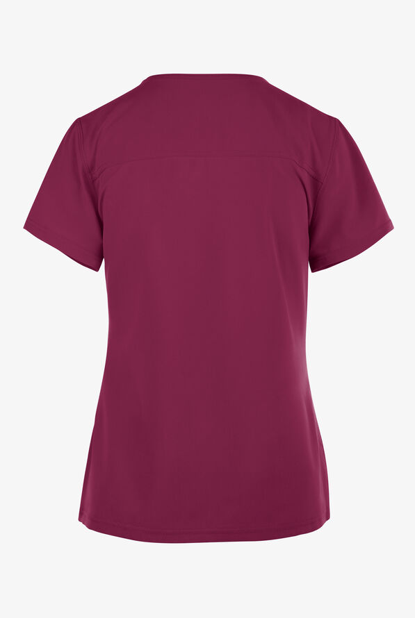 Dickies EDS NXT Women's 4-pocket V-Neck Scrub Top - Wine - 2