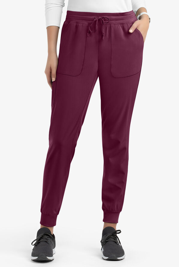 Maevn Matrix UA Exclusive Women's 5-Pocket STRETCH Jogger Scrub Pants - Wine - 1