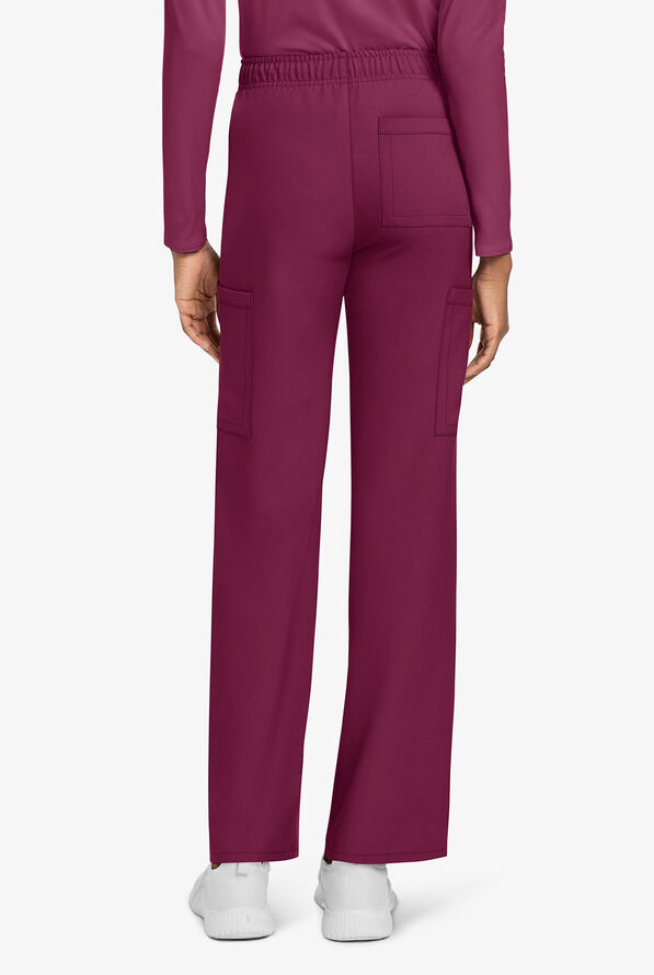 Cherokee Workwear Originals Ultra Unisex 3-Pocket Drawstring Straight Leg Scrub Pants - Wine - 4